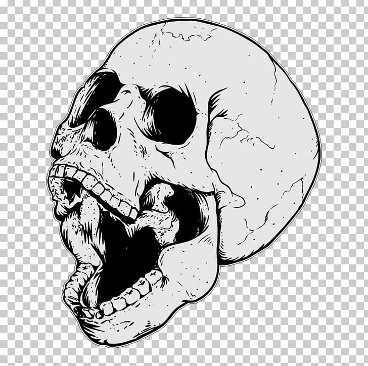 Skull Drawing PNG, Clipart, Black And White, Bone, Drawing, Face, Fantasy Free PNG Download