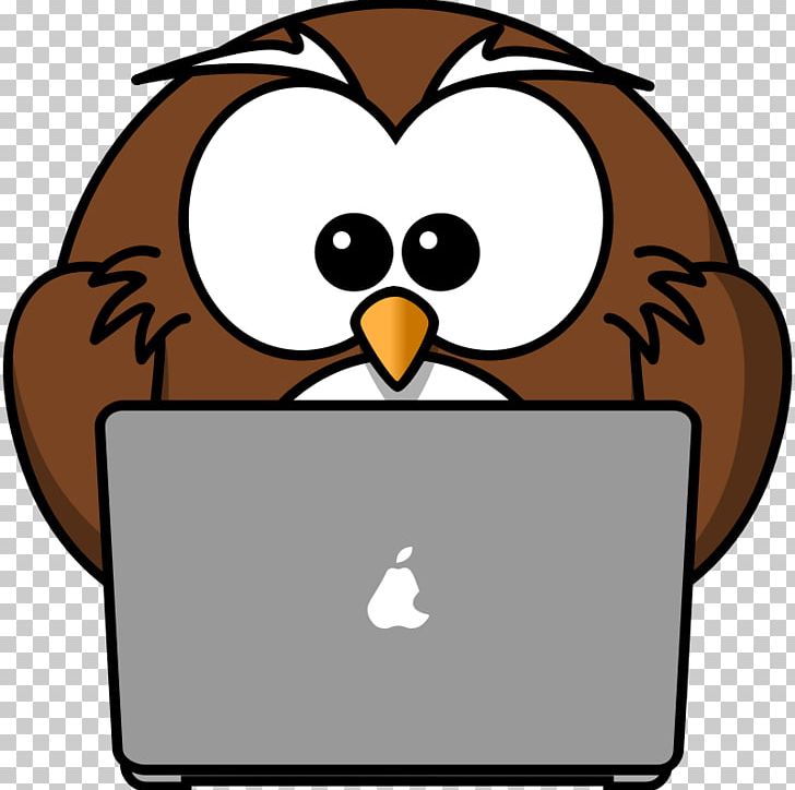 Laptop Owl Typing PNG, Clipart, Artwork, Beak, Bird, Cartoon, Computer Free PNG Download