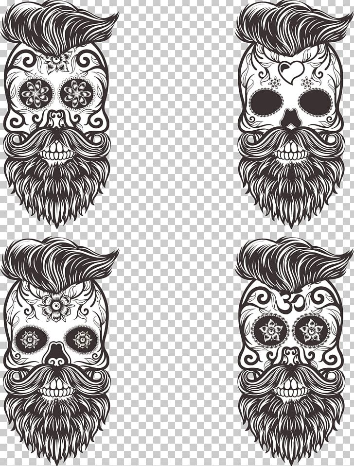 Calavera Skull Euclidean Drawing Day Of The Dead PNG, Clipart, Bird, Bird Of Prey, Black And White, Bone, Cartoon Free PNG Download