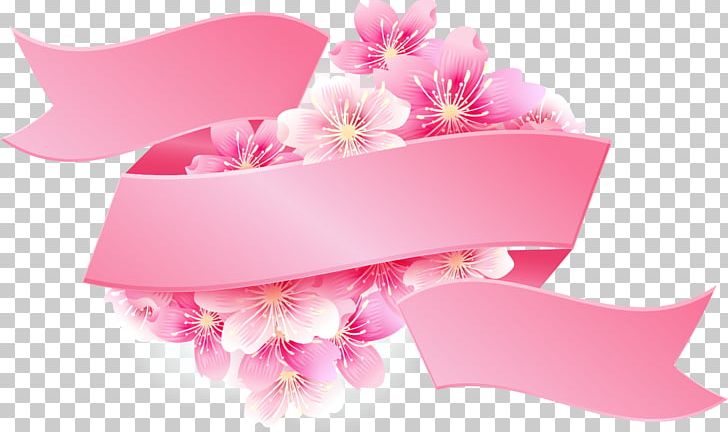 Pink Ribbon Pink Flowers PNG, Clipart, Beautiful, Breast Cancer Awareness, Cherry, Cherry Blossoms, Flower Free PNG Download