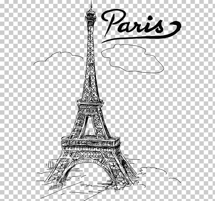 Eiffel Tower Drawing Watercolor Painting Sketch PNG, Clipart, Art, Artwork, Black And White, Coloring Book, Croquis Free PNG Download