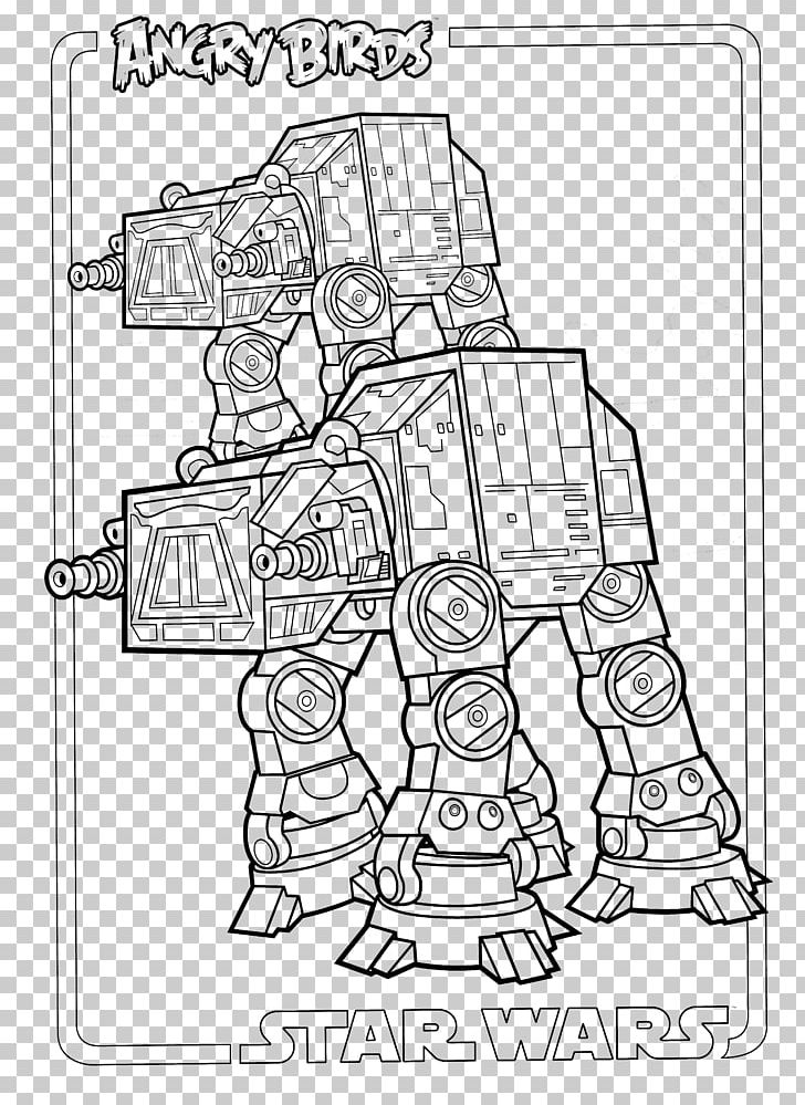 Angry Birds Star Wars Line Art Drawing Coloring Book PNG, Clipart, All Terrain Armored Transport, Angle, Angry, Angry Birds, Angry Birds Star Wars Free PNG Download