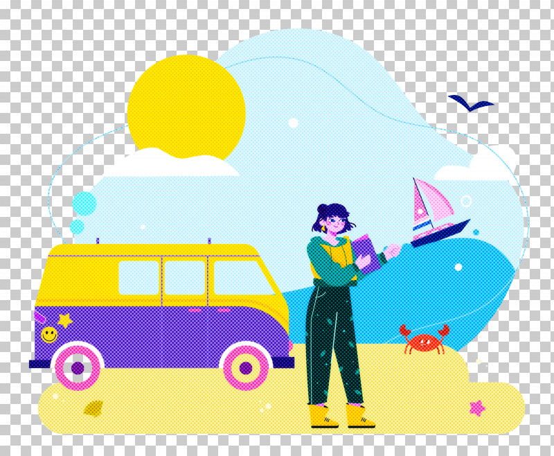 Seashore Day Vacation Travel PNG, Clipart, Behavior, Cartoon, Geometry, Happiness, Human Free PNG Download