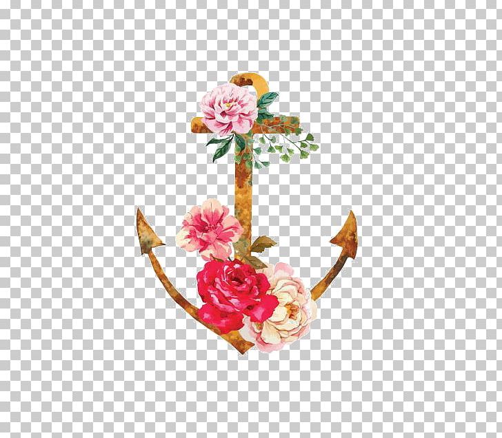 Flower Anchor Watercolor Painting Tattoo PNG, Clipart, Anchors, Bohochic, Color, Decorative, Decorative Background Free PNG Download