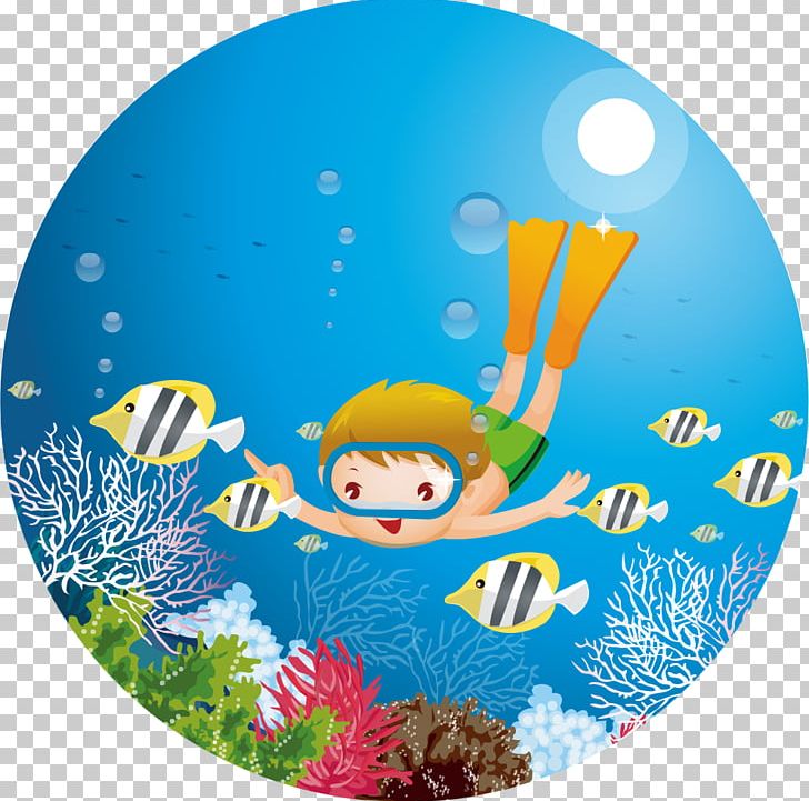 Sea Child Scuba Diving PNG, Clipart, Cartoon, Child, Marine Biology, Organism, Painting Free PNG Download