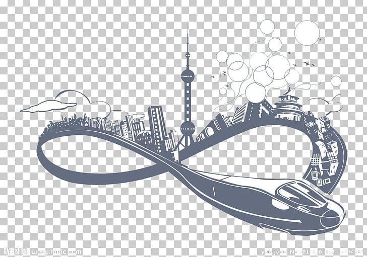 Oriental Pearl Tower Train Logo Silhouette PNG, Clipart, Architecture, Blue, Brand, Building, Company Free PNG Download