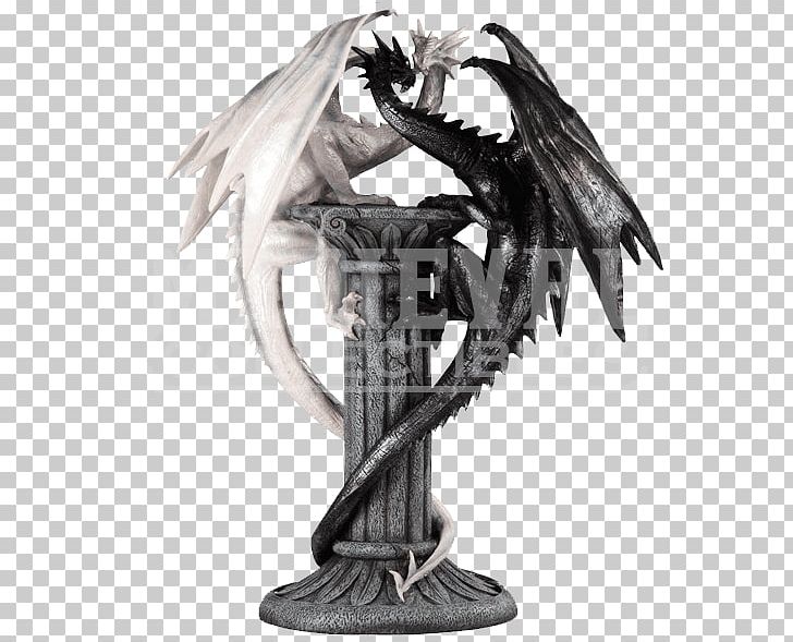 White Dragon Sculpture Statue Legendary Creature PNG, Clipart, Black And White, Dragon, Fairy, Fantasy, Fictional Character Free PNG Download