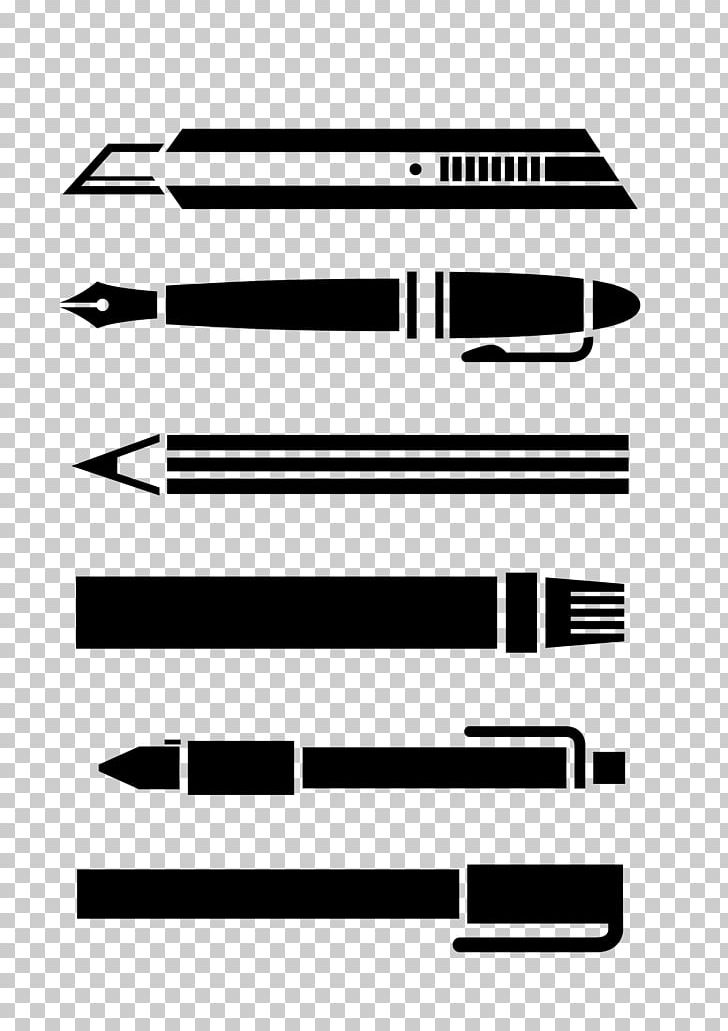 Stationery Euclidean Element PNG, Clipart, Angle, Black, Black And White, Brand, Cartoon Pen Free PNG Download