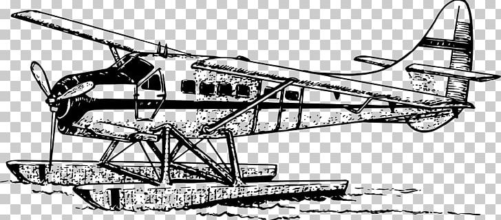 Airplane Aircraft Seaplane Line Art PNG, Clipart, Aircraft, Airplane, Aviation, Black And White, Drawing Free PNG Download