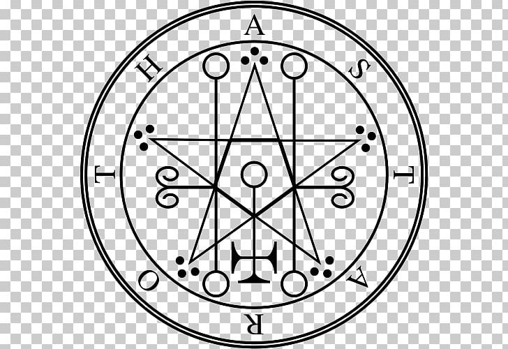 Lesser Key Of Solomon Astaroth Sigil Goetia Demon PNG, Clipart, Angle, Archdemon, Area, Black And White, Circle Free PNG Download