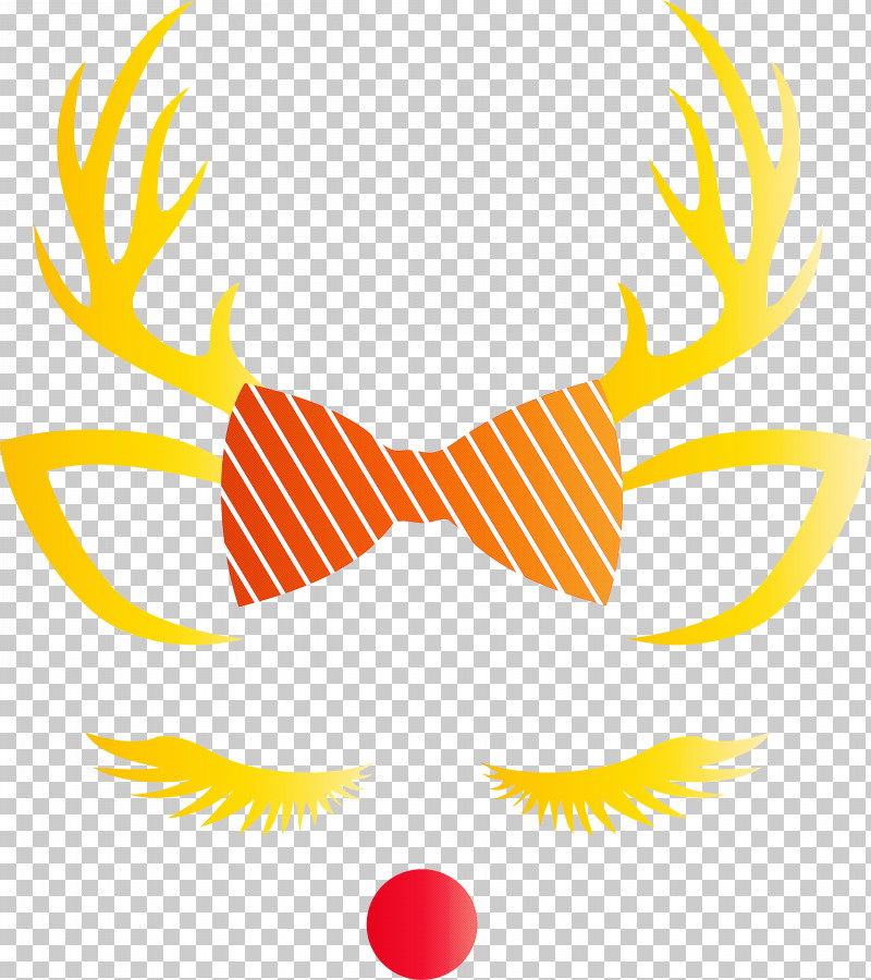 Reindeer Face PNG, Clipart, Line, Orange, Reindeer Face, Yellow Free PNG Download