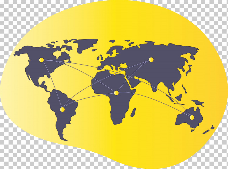 Yellow World Globe Earth Plate PNG, Clipart, Connected World, Earth, Globe, Map, Paint Free PNG Download