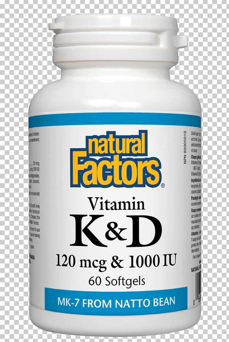 Dietary Supplement Vitamin K2 Natural Factors Vitamin D3