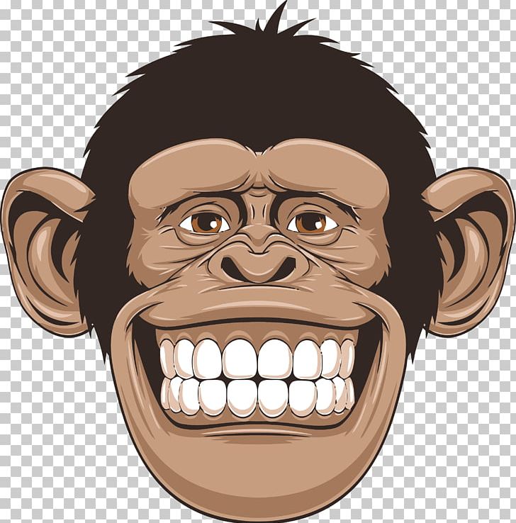 Chimpanzee Primate Drawing PNG, Clipart, Animals, Cheerful, Chimpanzee, Drawing, Face Free PNG Download