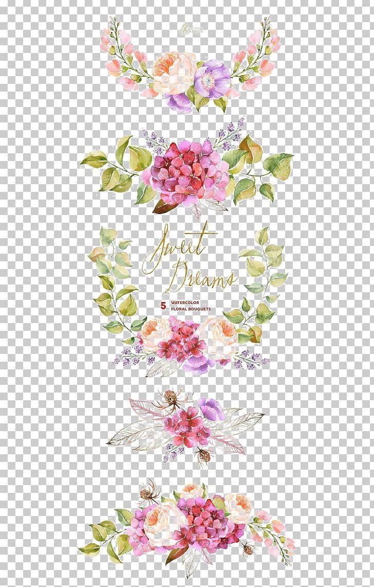 Flower Bouquet Watercolor Painting Wedding Invitation PNG, Clipart, Blossom, Border, Border Frame, Borders, Bottom Free PNG Download
