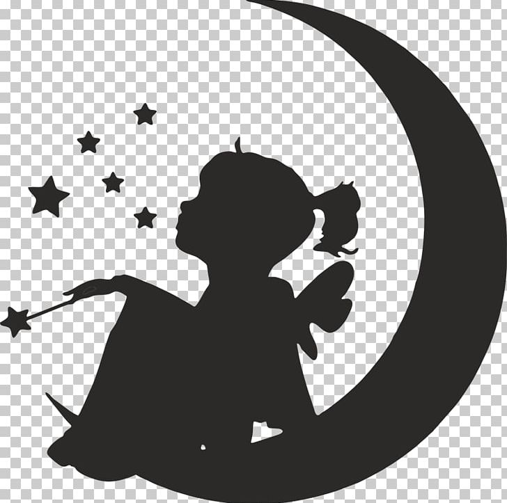 Silhouette Stencil Fairy PNG, Clipart, Animals, Art, Black, Black And White, Drawing Free PNG Download