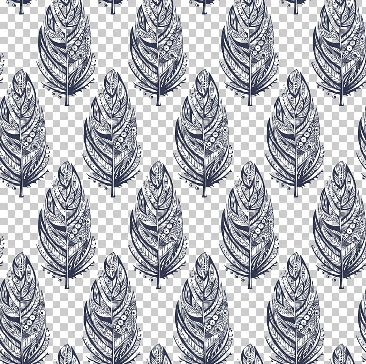 Feather Motif Illustration PNG, Clipart, Animals, Black And White, Blue, Drawing, Euclidean Vector Free PNG Download