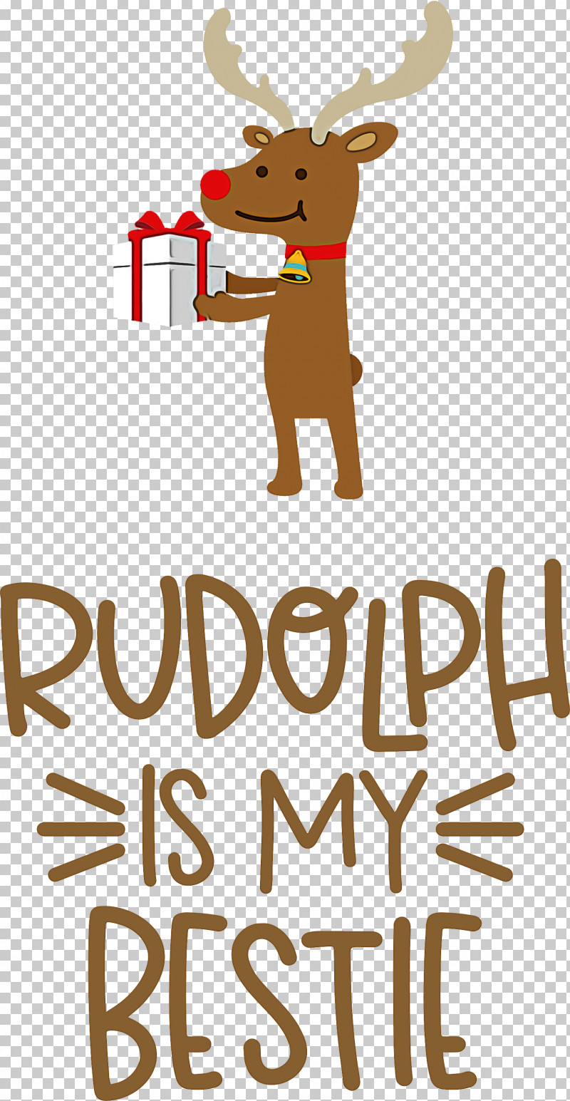 Rudolph Is My Bestie Rudolph Deer PNG, Clipart, Biology, Cartoon, Character, Christmas, Deer Free PNG Download