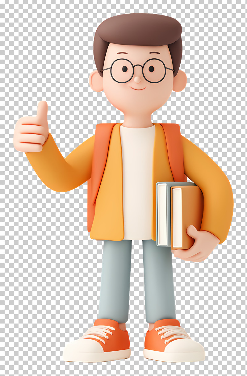 Student Showing Thumbs Up - Friendly Student Giving Thumbs Up PNG