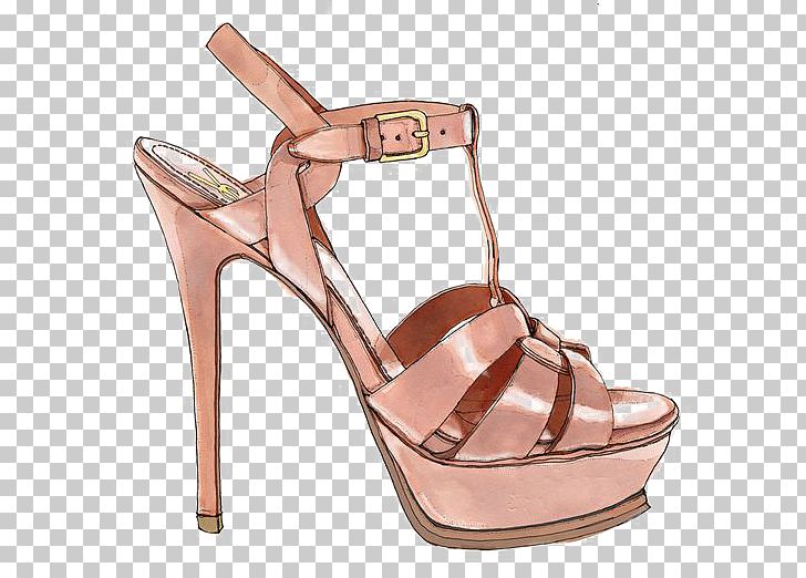 Shoe Fashion Illustration Drawing High-heeled Footwear PNG, Clipart, Accessories, Art, Basic Pump, Beige, Cartoon Free PNG Download