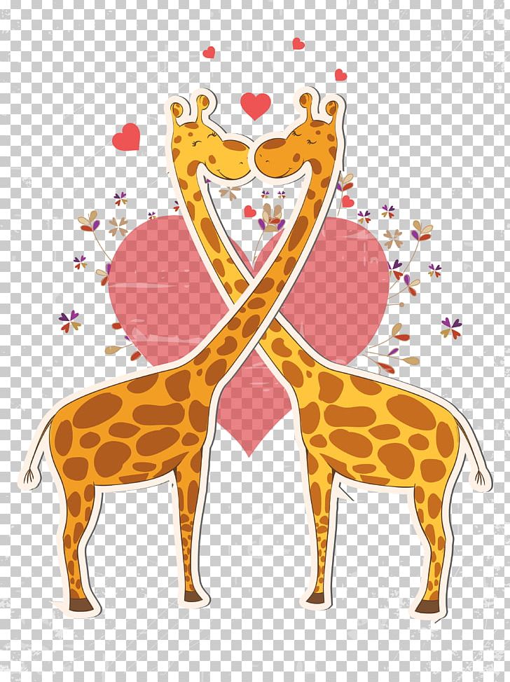 Valentines Day Northern Giraffe Greeting Card Gift PNG, Clipart, Animal, Animals, Cartoon Giraffe, Child, Deer Free PNG Download