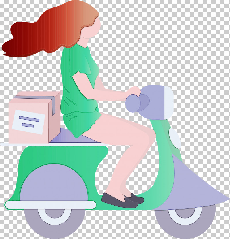 Transport Vehicle Scooter Kick Scooter Vespa PNG, Clipart, Delivery, Girl, Kick Scooter, Paint, Riding Toy Free PNG Download