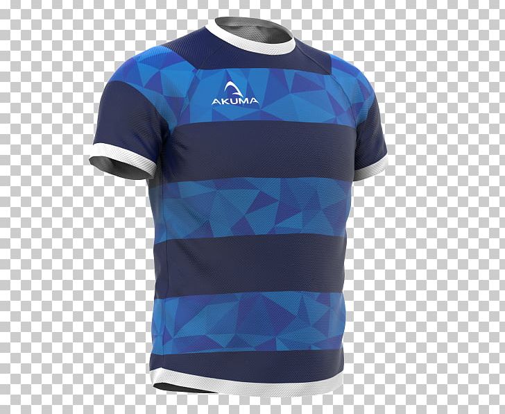 T-shirt Cycling Jersey Sleeve Rugby Shirt PNG, Clipart, Active Shirt, Blue, Clothing, Cobalt Blue, Collar Free PNG Download