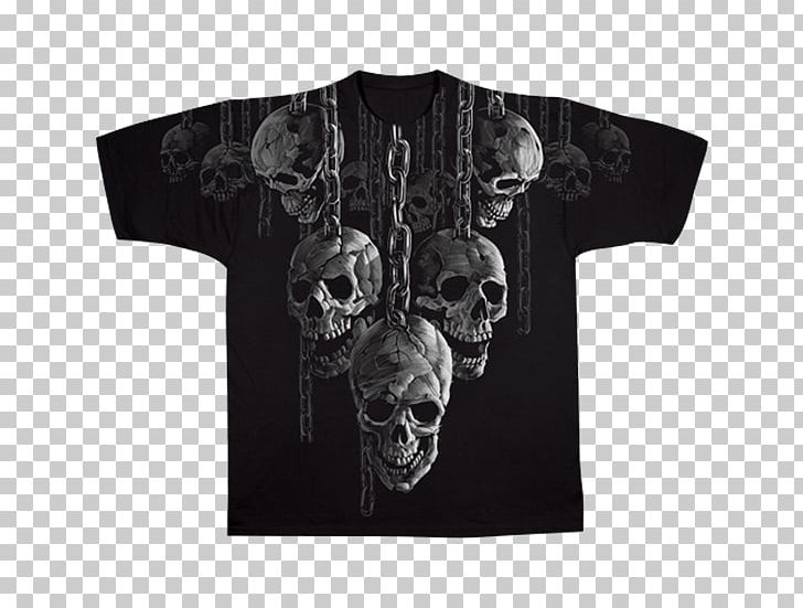 T Shirt Skull Hoodie Motorcycle Skeleton Png Clipart Black
