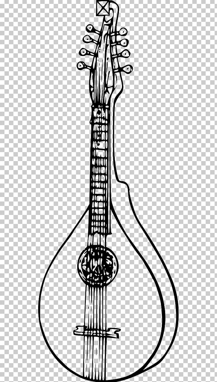 Plucked String Instrument Black And White Mandolin Musical Instruments PNG, Clipart, Acoustic Guitar, Artwork, Black And White, Drawing, Drum Free PNG Download