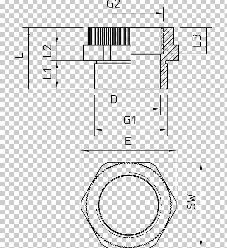 Cable Gland OBO BETTERMANN Hungary Kft. ISO Metric Screw Thread Technical Drawing PNG, Clipart, Angle, Area, Artwork, Avi Systems, Black And White Free PNG Download