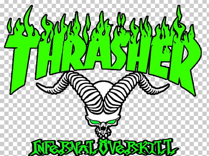 Thrasher Logo Magazine Skateboarding PNG, Clipart, Area, Artwork, Black And White, Desktop Wallpaper, Fictional Character Free PNG Download