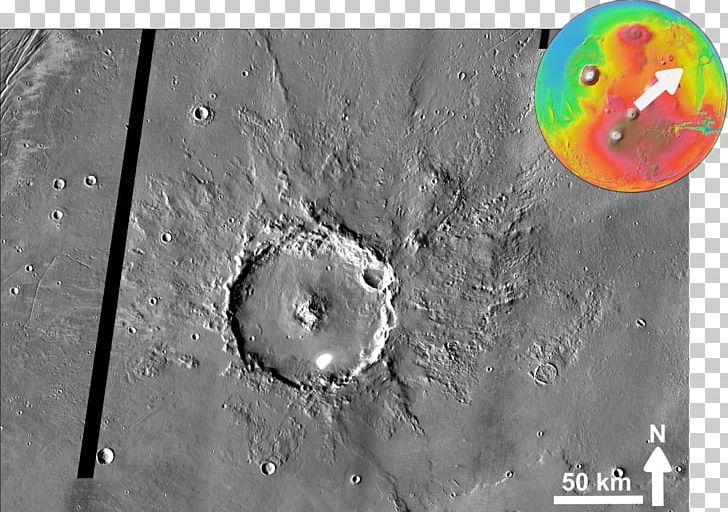 Fesenkov Impact Crater Mars Lunae Palus Quadrangle Harunobu PNG, Clipart, Astrophysics, Black And White, Cratera, Fesenkov, Impact Crater Free PNG Download