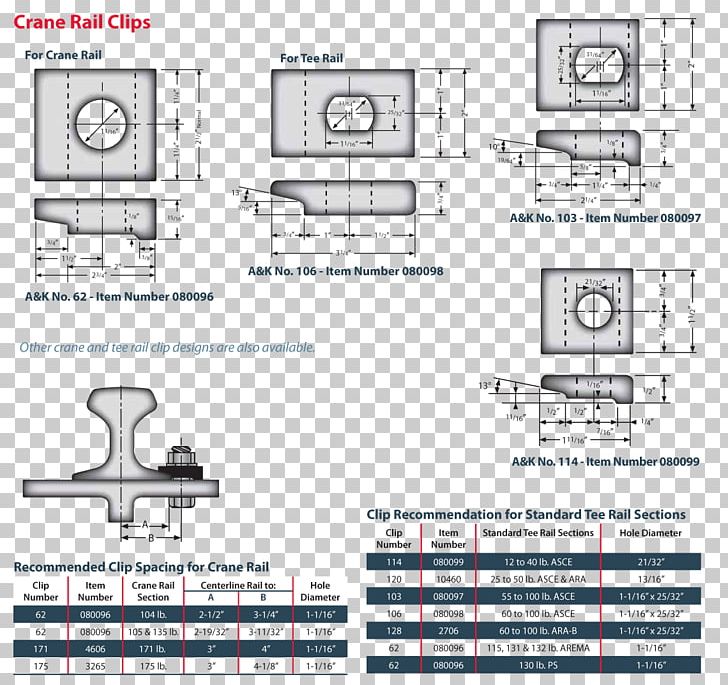 Rail Transport Crane Rail Fastening System A & K Railroad Materials PNG, Clipart, Angle, Area, Brand, Clamp, Crane Free PNG Download