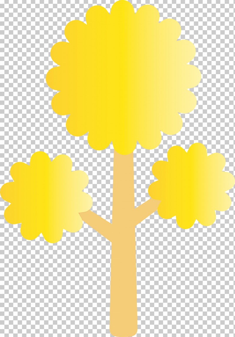 Yellow Tree Symbol Plant PNG, Clipart, Abstract Tree, Cartoon Tree, Paint, Plant, Symbol Free PNG Download