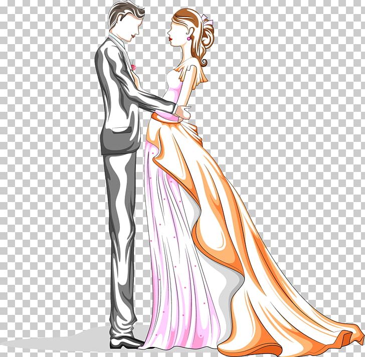 Wedding Invitation Bridegroom PNG, Clipart, Bride, Cartoon, Fashion Design, Fashion Illustration, Girl Free PNG Download