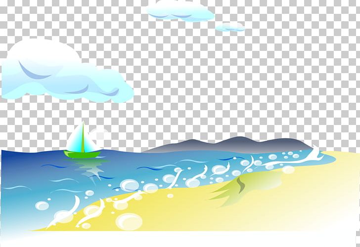 Beach Euclidean Adobe Illustrator PNG, Clipart, Aqua, Azure, Backpack, Blue, Cloud Free PNG Download