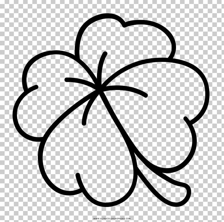 Four-leaf Clover Drawing Luck Coloring Book PNG, Clipart, Area, Artwork, Black And White, Circle, Clover Free PNG Download