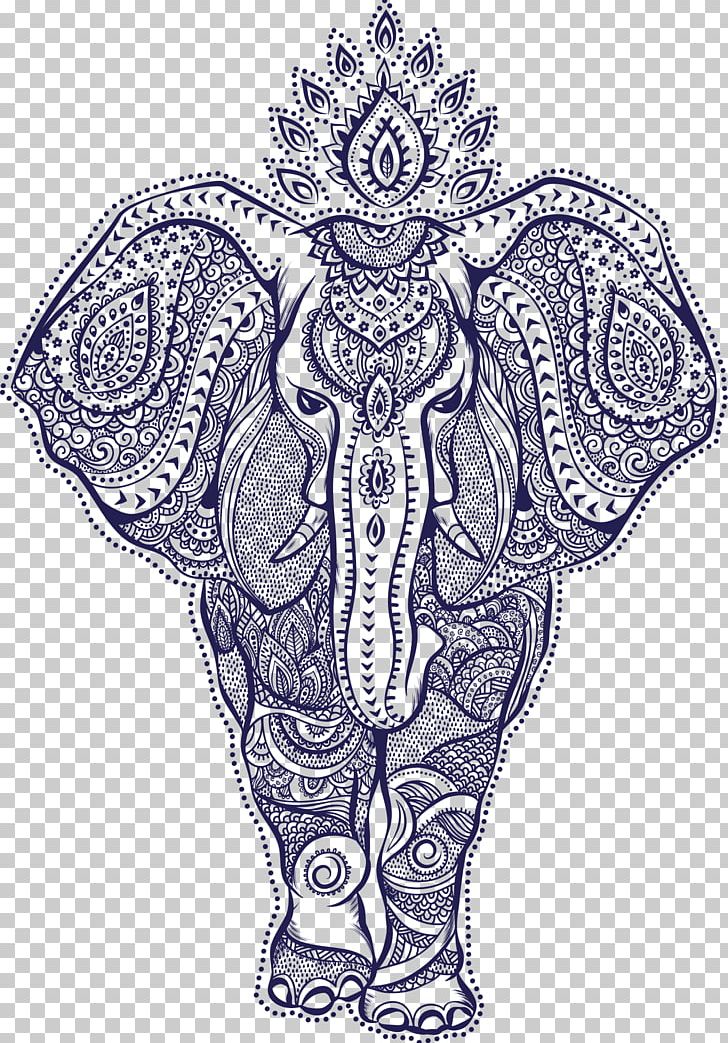 Indian Elephant Illustration PNG, Clipart, Abstract Lines, Animals, Art, Asian Elephant, Black And White Free PNG Download