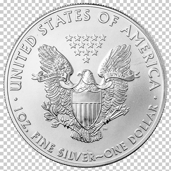 American Silver Eagle Dollar Coin Bullion PNG, Clipart, American Gold Eagle, American Silver Eagle, Animals, Black And White, Bullion Free PNG Download