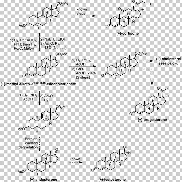 Cholesterol Total Synthesis Organic Chemistry Cortisone PNG, Clipart, Acid, Angle, Area, Biosynthesis, Black And White Free PNG Download
