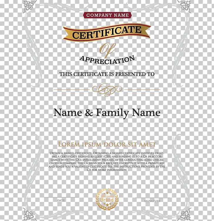 Public Key Certificate Template Authorization Certificate PNG, Clipart, Appreciation Certificate, Area, Award Certificate, Brand, Certificate Free PNG Download