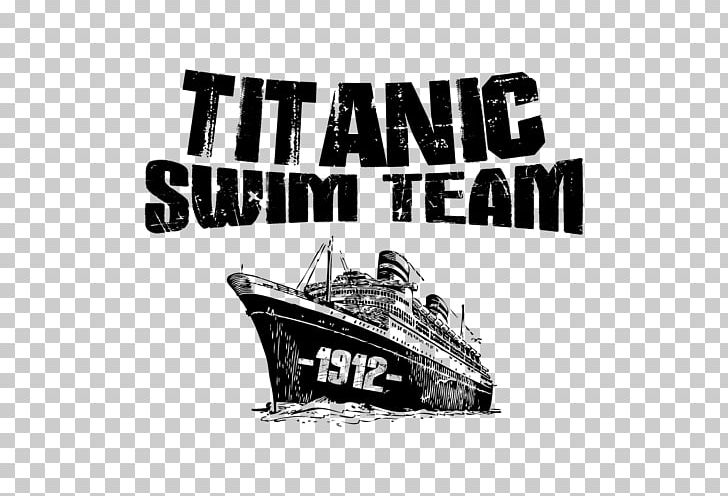 T-shirt RMS Titanic Swimming Ship Logo PNG, Clipart, Advertising, Black, Black And White, Brand, Cartoon Free PNG Download