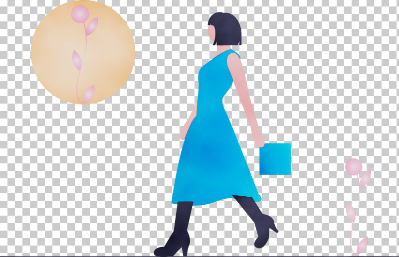 Turquoise Standing Dress Animation Silhouette PNG, Clipart, Animation, Art Thinking, Dress, Gesture, Paint Free PNG Download