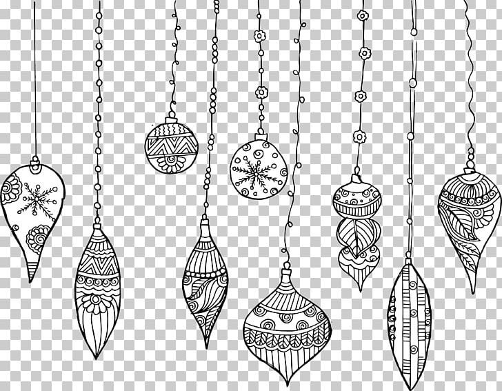 Santa Claus Christmas Decoration Coloring Book Christmas Ornament PNG, Clipart, Black And White, Body Jewelry, Christmas Frame, Christmas Lights, Christmas Ornaments Free PNG Download