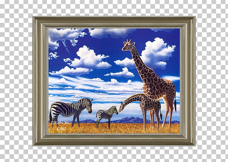 Animal Northern Giraffe Painting Zebra Safari PNG, Clipart, Animal, Art, Desktop Wallpaper, Elephantidae, Embroidery Free PNG Download