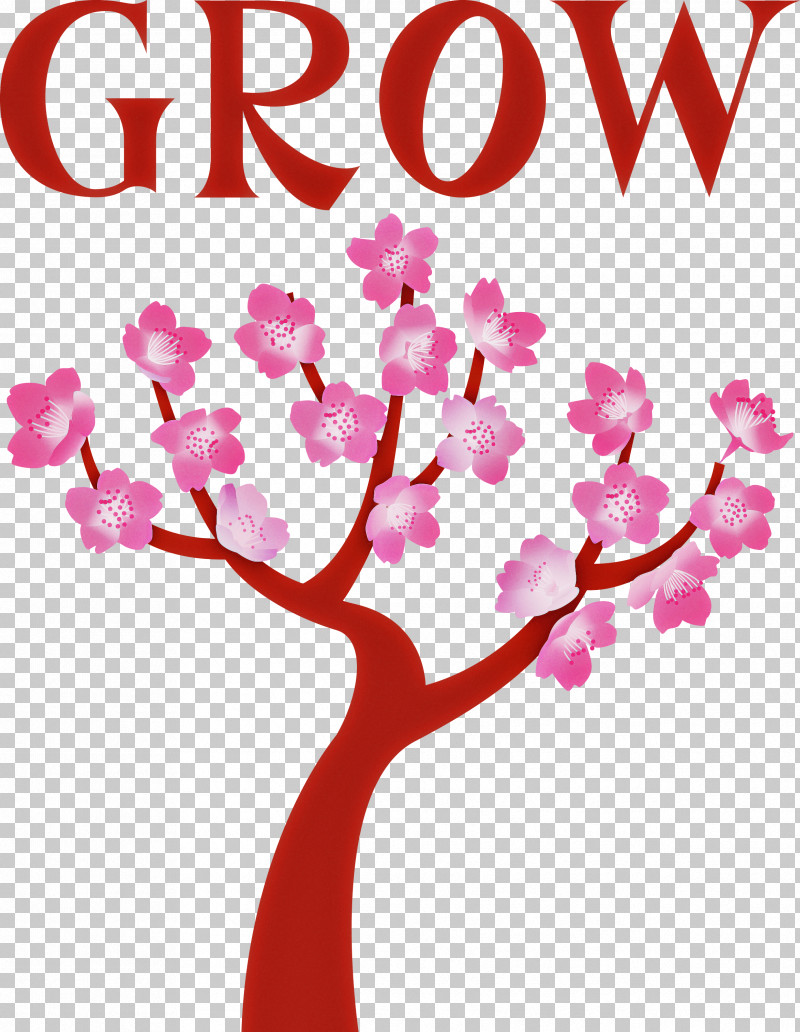 GROW Flower PNG, Clipart, Calendar System, Calligraphy, Cartoon, Cherry Blossom, Floral Design Free PNG Download