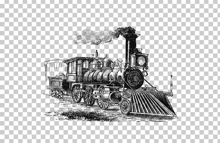 Train Rail Transport Steam Locomotive Drawing PNG, Clipart, Black And White, Drawing, Etsy, Locomotive, Monochrome Photography Free PNG Download