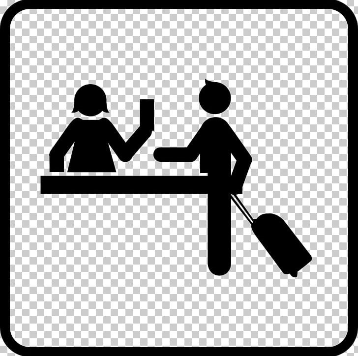 Receptionist Hotel Check-in PNG, Clipart, Area, Black, Black And White, Cartoon, Checkin Free PNG Download