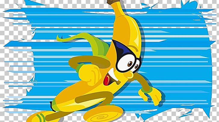 Banana Cartoon U0e01u0e32u0e23u0e4cu0e15u0e39u0e19u0e0du0e35u0e48u0e1bu0e38u0e48u0e19 Vegetable PNG, Clipart, Athletics Running, Banana Leaves, Bird, Blue, Comics Free PNG Download