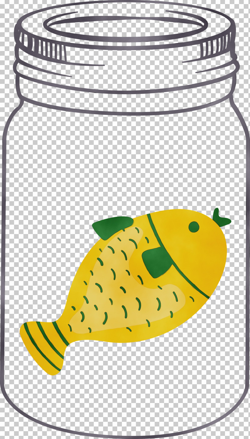 Yellow Beak Meter Fish Line PNG, Clipart, Beak, Fish, Fruit, Line, Mason Jar Free PNG Download